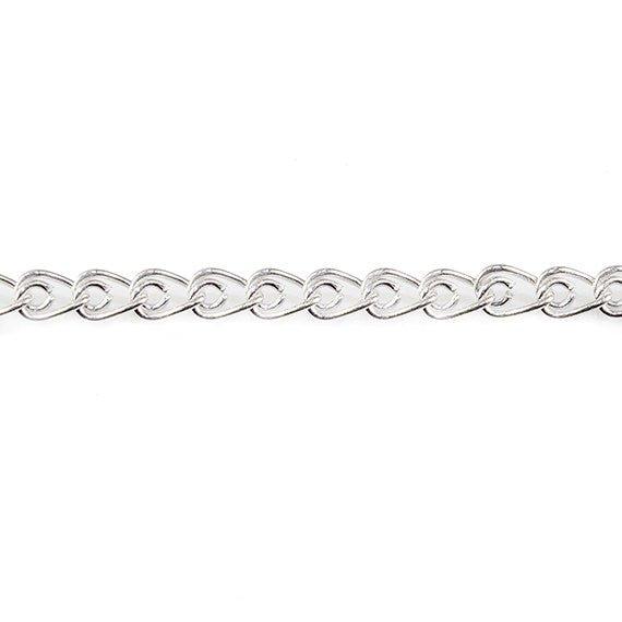 3mm Silver plated Loop Link Chain by the Foot - The Bead Traders
