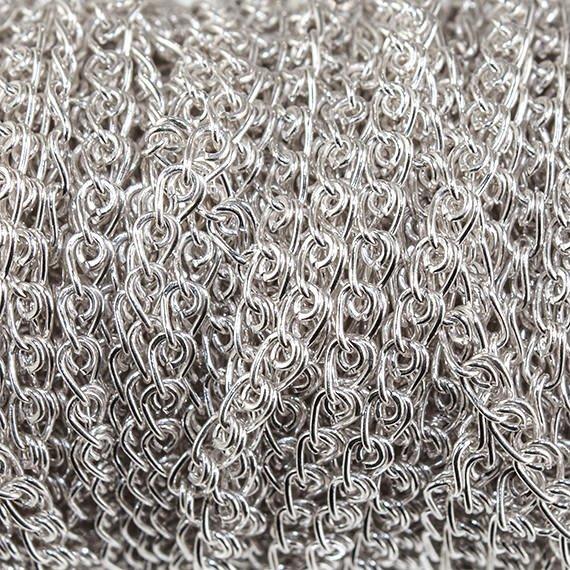 3mm Silver plated Loop Link Chain - 3 Feet