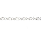 3mm Silver plated Oval and Twist Link Chain by the Foot - The Bead Traders