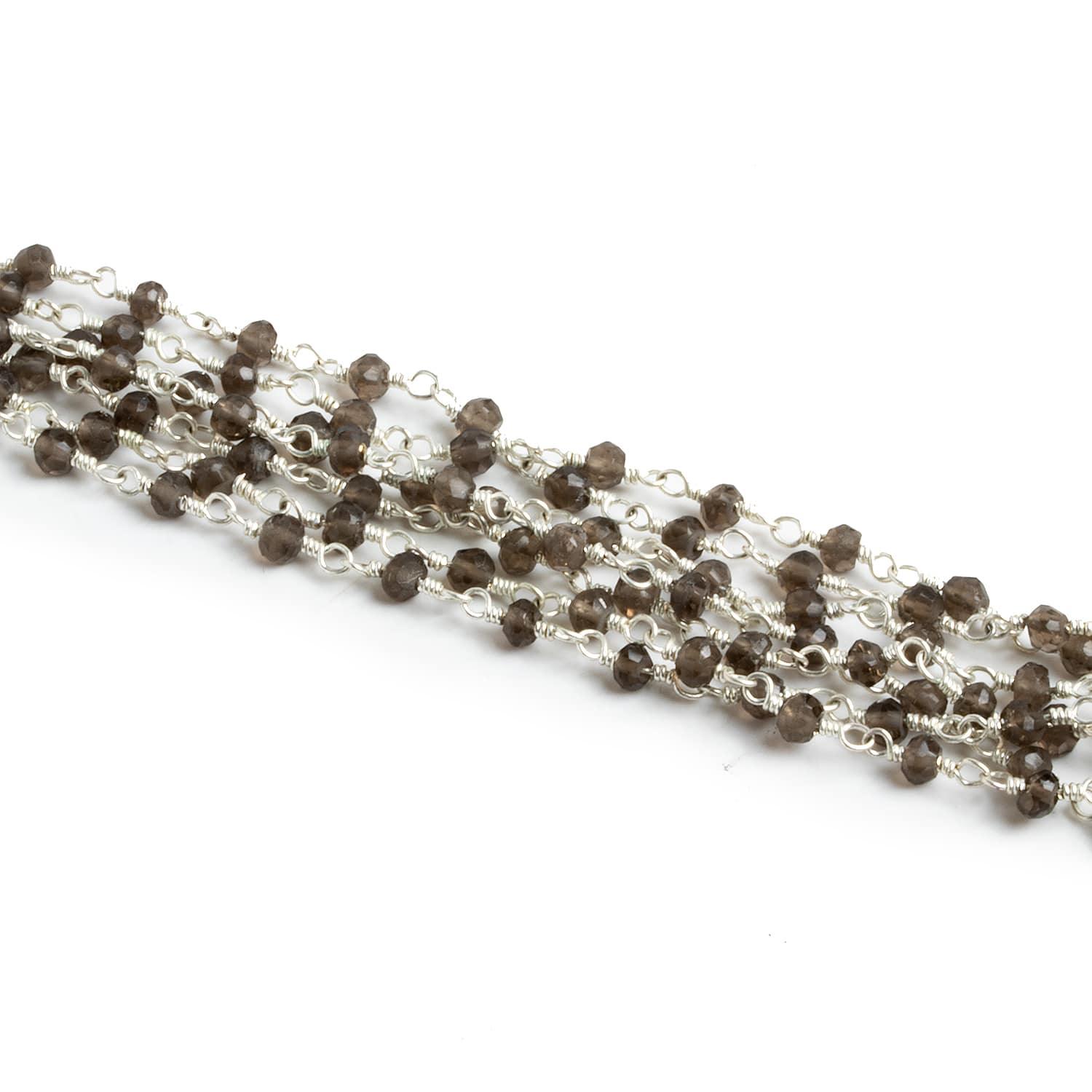 3mm Smoky Quartz Silver Chain - Lot of 4ft - The Bead Traders