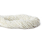 3mm Snow White Shell Pearl micro faceted round beads 13 inch 133 pieces - The Bead Traders