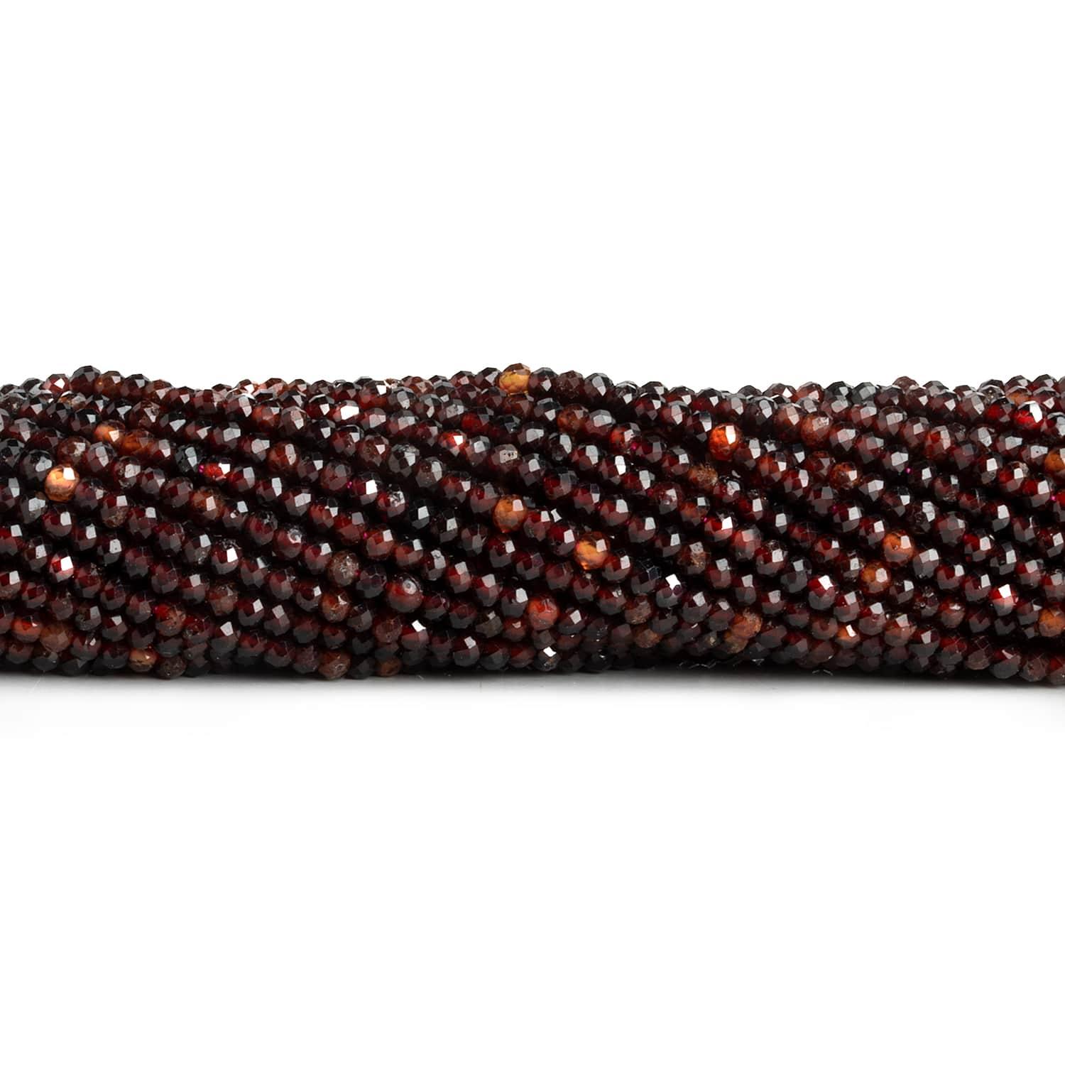 3mm Spessartite Garnet Microfaceted Rondelles 15 inch 150 beads - The Bead Traders