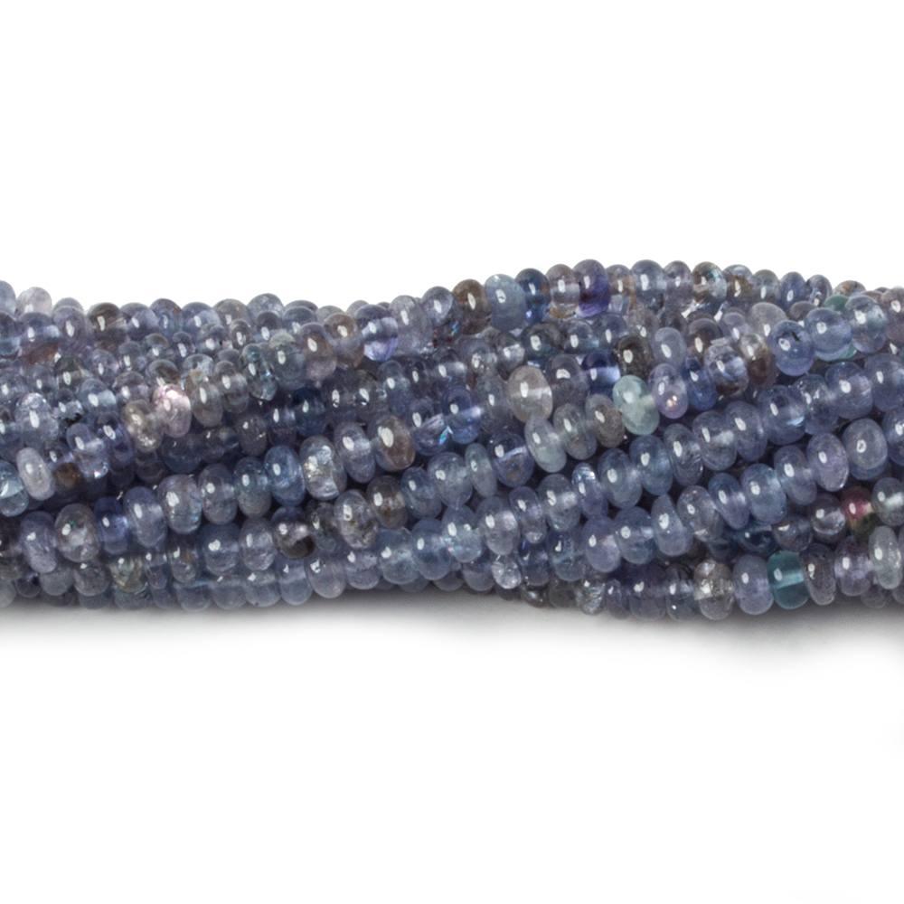 3mm Tanzanite Beads Plain Rondelle beads 13 inch 215 pieces - The Bead Traders