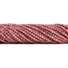 3mm Thulite Microfaceted Cubes 12 inch 100 pieces - The Bead Traders