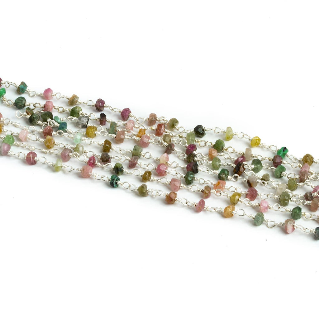 3mm Tourmaline Rondelle Silver Chain - Lot of 4ft - The Bead Traders