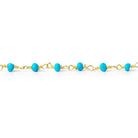 3mm Turquoise Howlite faceted rondelle Gold plated Chain by the foot 39 pieces - The Bead Traders
