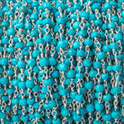 3mm Turquoise Howlite Faceted Rondelle Silver plated Chain by the foot - The Bead Traders