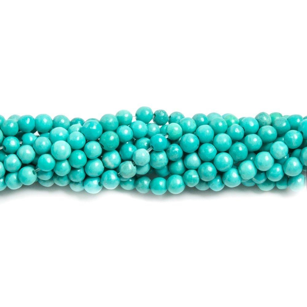 3mm Turquoise Magnesite plain round Beads 15.5 inch 135 pieces - The Bead Traders