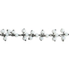 3mm White Crystal rondelle Black Dangling Chain by the foot 97 beads - The Bead Traders