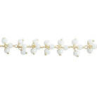 3mm White Crystal rondelle Gold Dangling Chain by the foot 97 beads - The Bead Traders