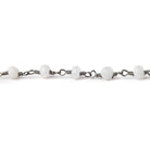 3mm White Howlite faceted rondelle Black Gold plated Chain by the foot 40 pcs - The Bead Traders