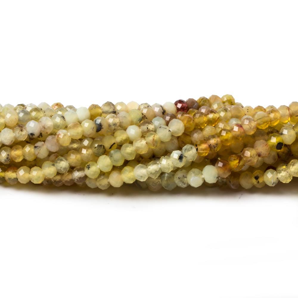 3mm Yellow Opal MicroFaceted Rondelle 13 inch 140 beads - The Bead Traders
