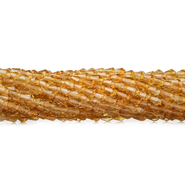 3x2-5x3mm Citrine Straight Drilled Faceted Tear Drops 14 inch 90 beads