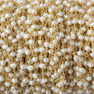 3x2mm Off White Baroque Pearl Gold plated Chain - The Bead Traders