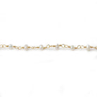 3x2mm Off White Baroque Pearl Gold plated Chain - The Bead Traders