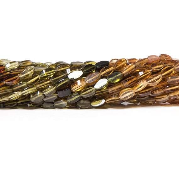 3x5mm Brown and Green Tourmaline Plain Oval Beads, 13.75" 60 pcs - The Bead Traders