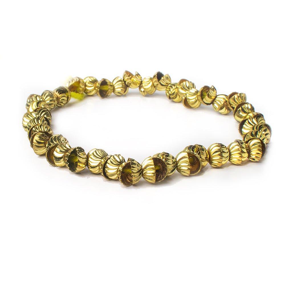 3x6mm Brass Bead Caps, 8 inch - The Bead Traders
