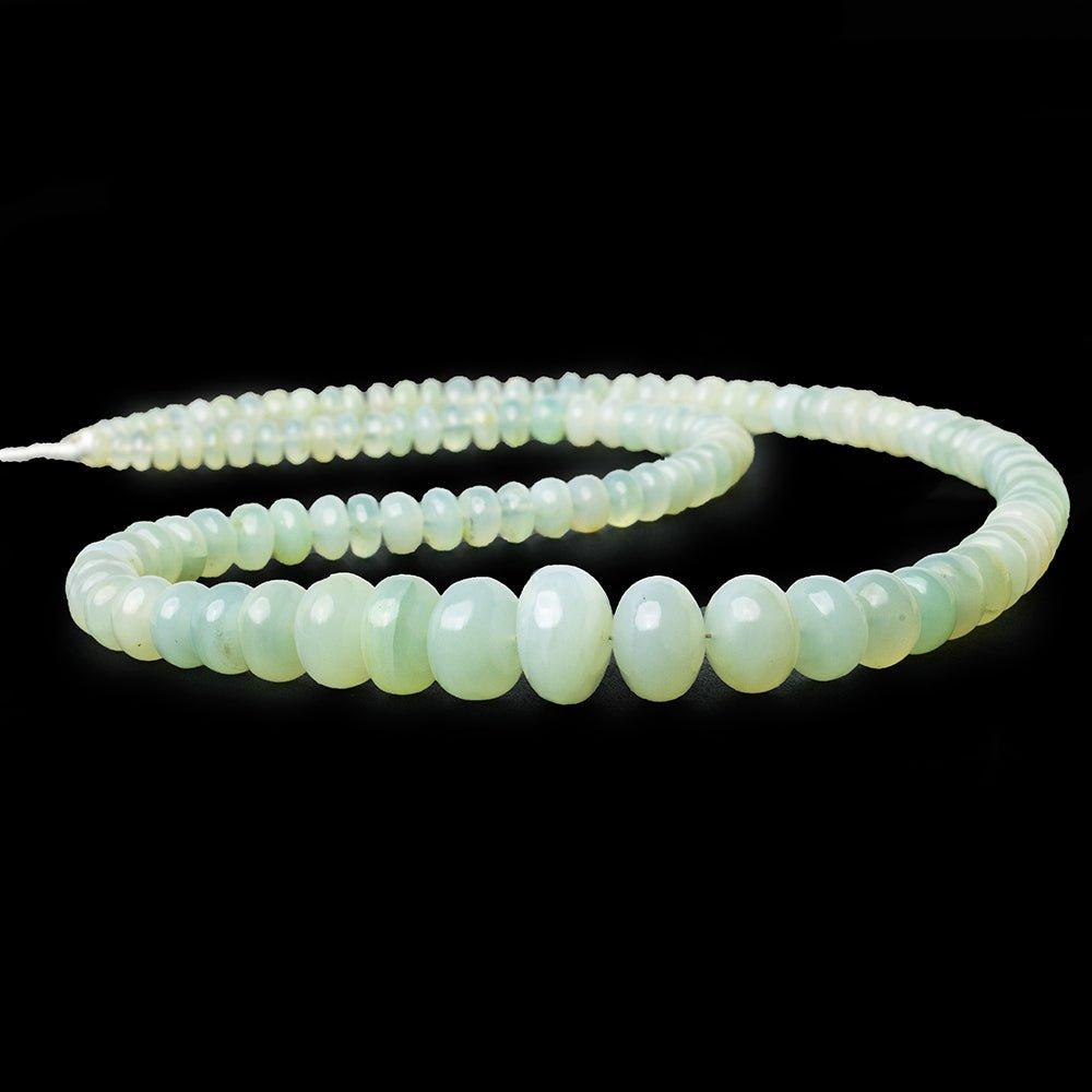 4-10mm Mint Green Peruvian Opal plain rondelles 18 inch 115 pieces - The Bead Traders