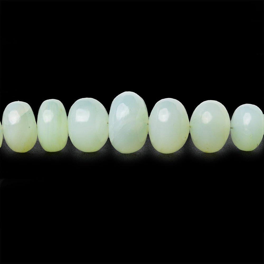 4-10mm Mint Green Peruvian Opal plain rondelles 18 inch 115 pieces - The Bead Traders