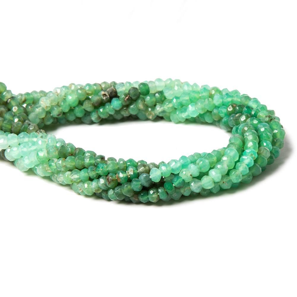 4-4.2mm Shaded Chrysoprase faceted rondelle beads 13.5 inch 128 pieces - The Bead Traders