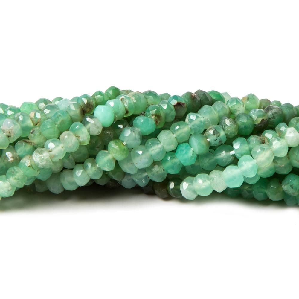 4-4.2mm Shaded Chrysoprase faceted rondelle beads 13.5 inch 128 pieces - The Bead Traders