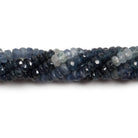 4-4.5 mm White & Blue Sapphire faceted rondelle beads 16 inch 220 pieces - The Bead Traders