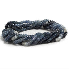 4-4.5 mm White & Blue Sapphire faceted rondelle beads 16 inch 220 pieces - The Bead Traders