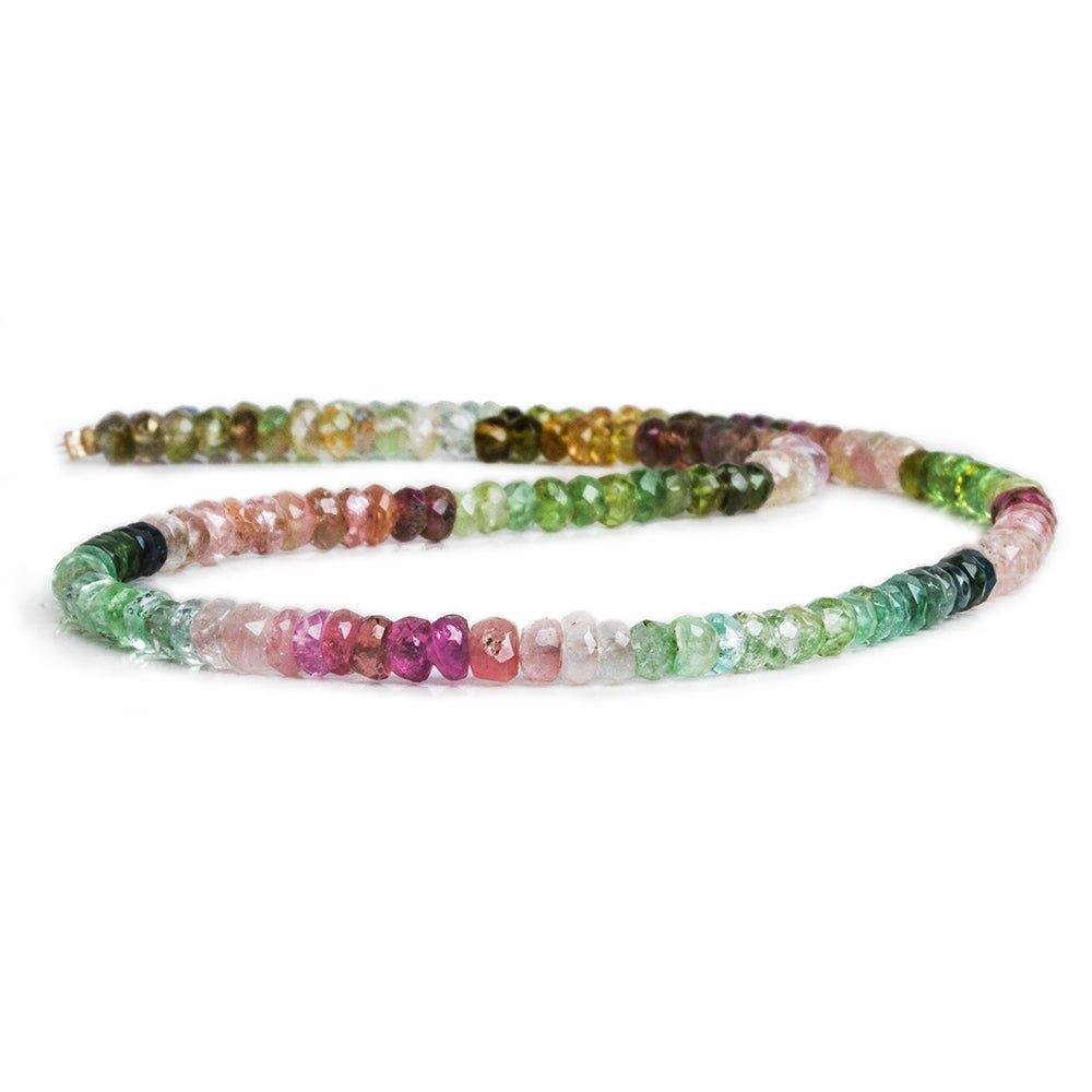 4-4.5mm Afghani Tourmaline Faceted Rondelle Beads 14 inch 145 pieces - The Bead Traders
