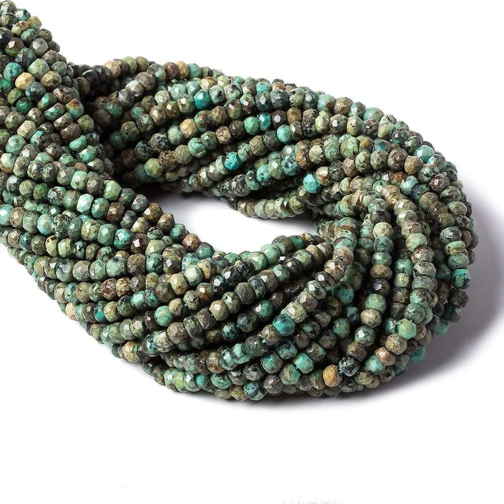 4-4.5mm African Turquoise Jasper Faceted Rondelle Beads 13 inch 95 pieces - The Bead Traders
