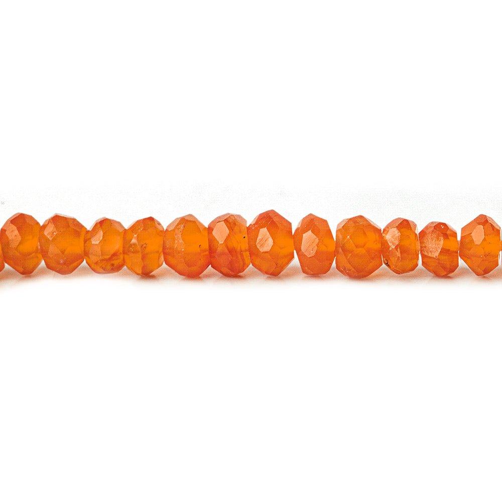 4-4.5mm Carnelian Hand faceted rondelle beads 14 inch 115pieces - The Bead Traders