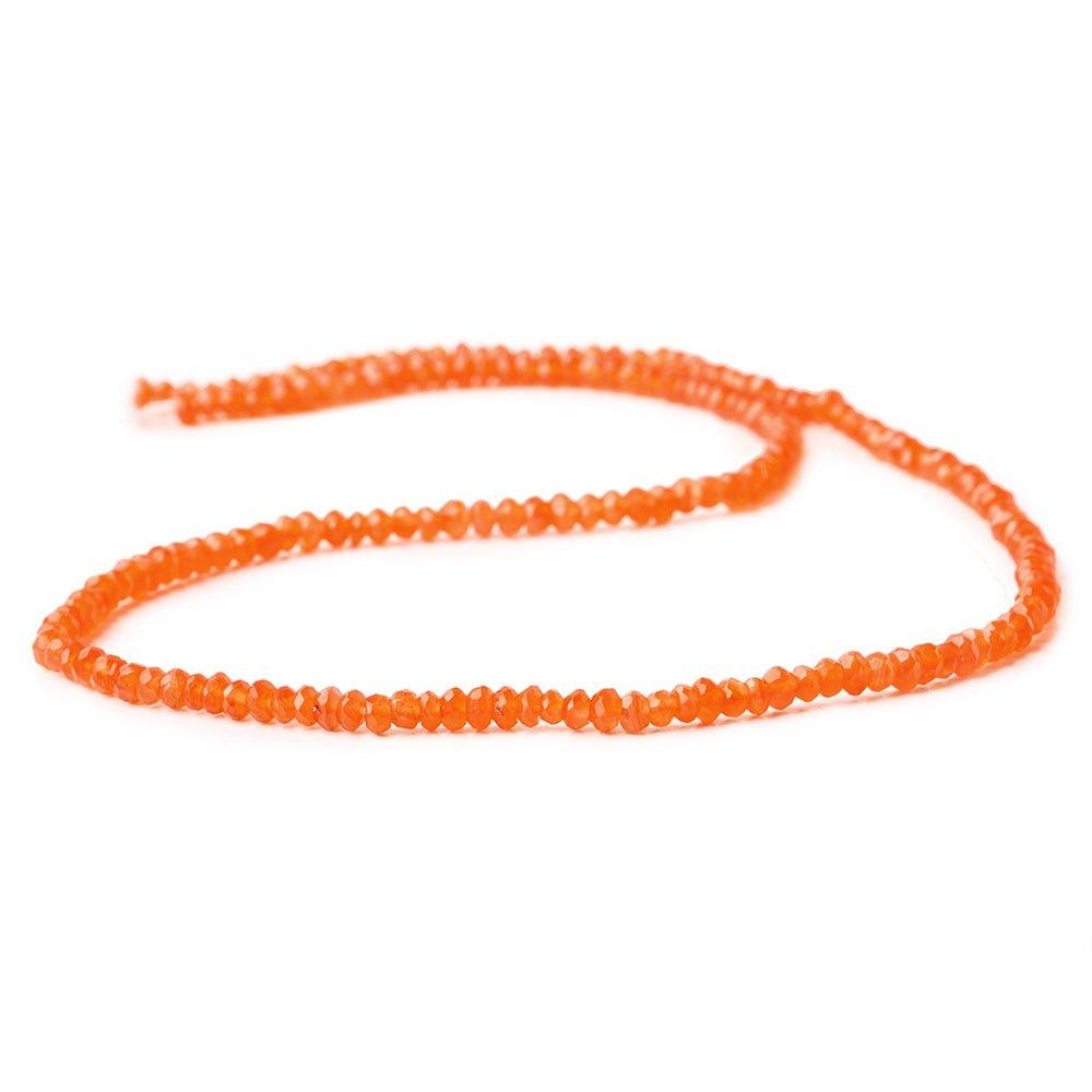 4-4.5mm Carnelian Hand faceted rondelle beads 14 inch 115pieces - The Bead Traders