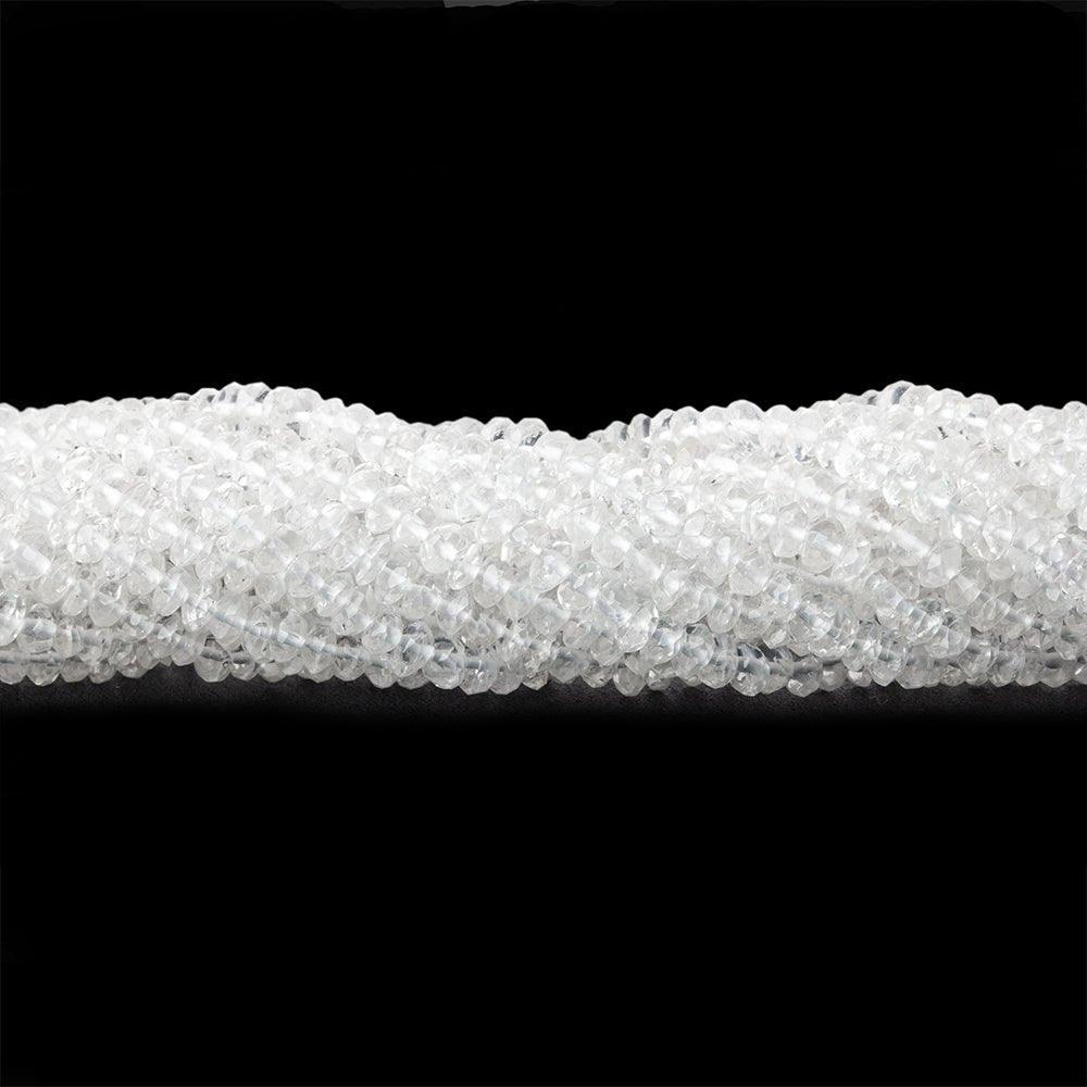 4-4.5mm Crystal Quartz faceted rondelle Beads 13.5 inch 138 pieces - The Bead Traders