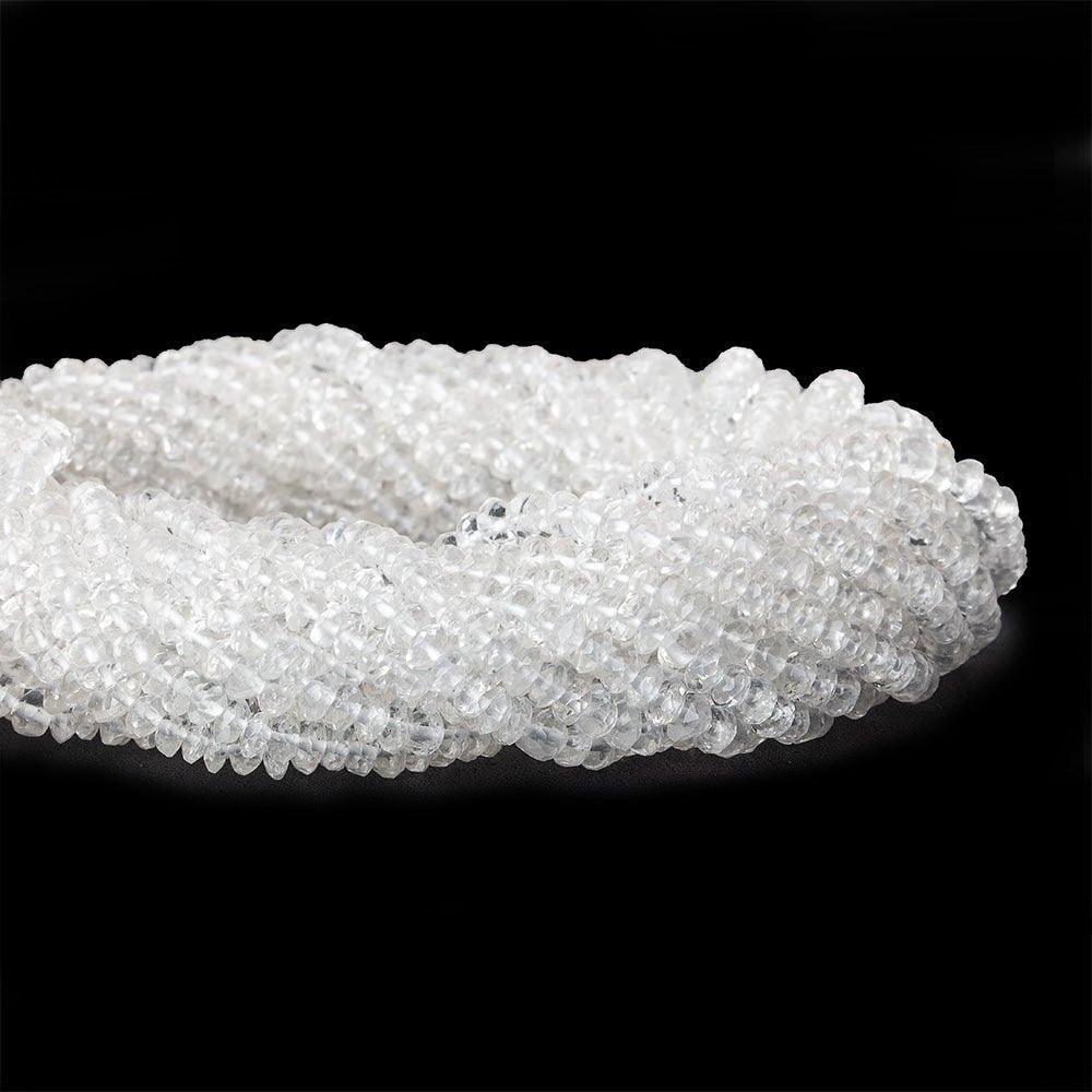 4-4.5mm Crystal Quartz faceted rondelle Beads 13.5 inch 138 pieces - The Bead Traders