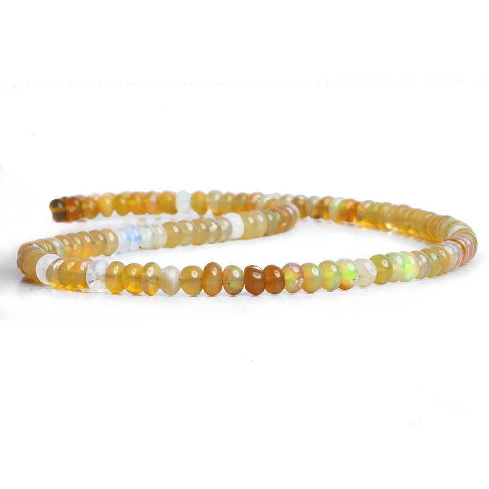 4-4.5mm Ethiopian Opal Faceted Rondelle Beads 14 inch 125pcs - The Bead Traders