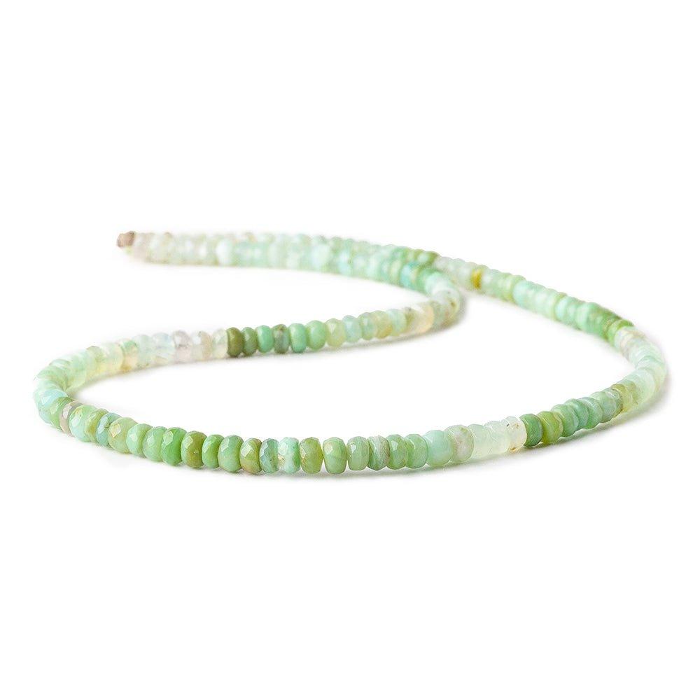 4-4.5mm Green Peruvian Opal faceted rondelle beads 16 inch 140 beads - The Bead Traders