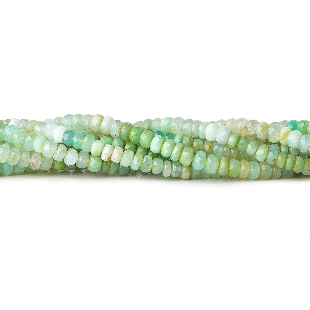 4-4.5mm Green Peruvian Opal faceted rondelle beads 16 inch 140 beads - The Bead Traders