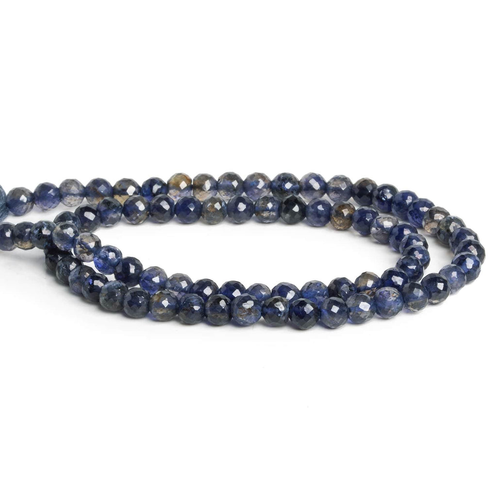 4-4.5mm Iolite Faceted Rounds 13 inch 75 beads - The Bead Traders