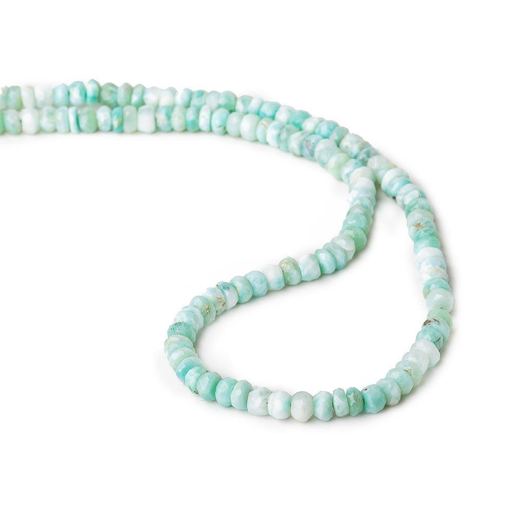 4-4.5mm Larimar faceted rondelle beads 13 inch 110 pieces - The Bead Traders