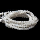 4-4.5mm Matte Rainbow Moonstone Plain Rounds 12 inch 70 pieces - The Bead Traders