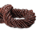 4-4.5mm Mosambique Garnet Plain Rondelles 13 inch 120pcs/str - The Bead Traders