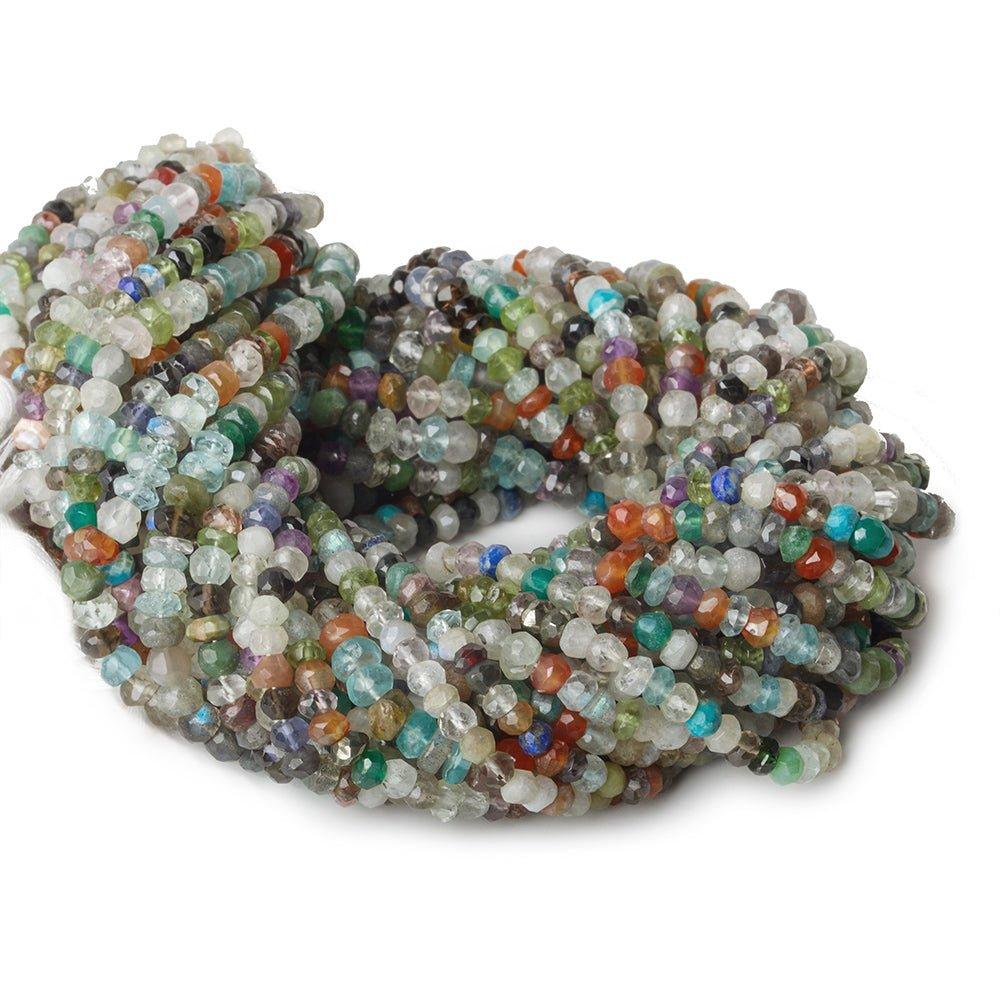 4-4.5mm Multi Gemstone faceted rondelle beads 13 inch 100 pcs - The Bead Traders