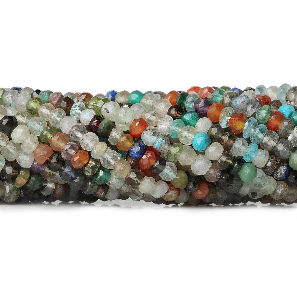 4-4.5mm Multi Gemstone faceted rondelle beads 13 inch 100 pcs - The Bead Traders