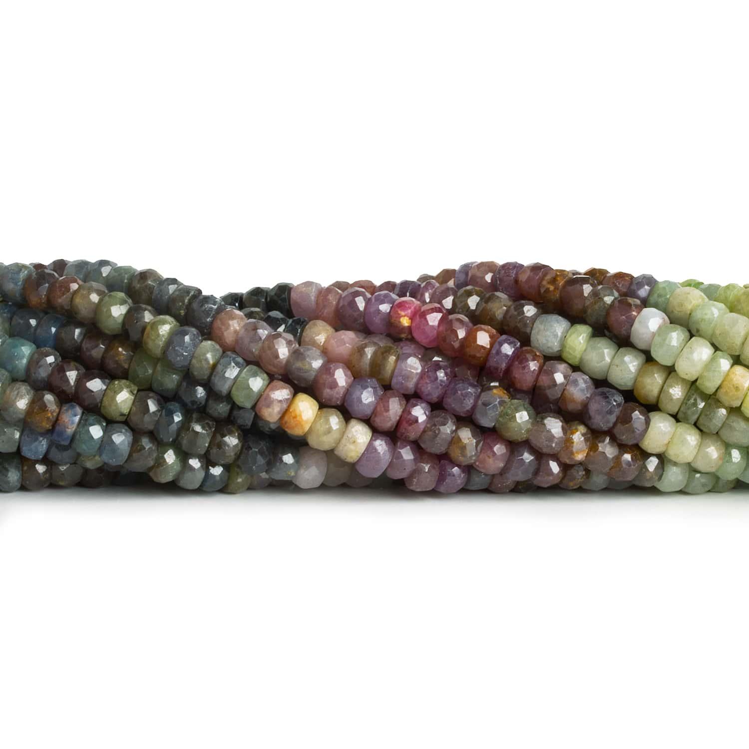 4-4.5mm Multicolor Sapphire Handcut Rondelles 16 inch 155 beads - The Bead Traders