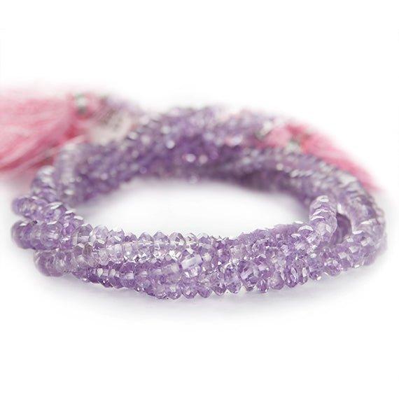 4-4.5mm Pink Amethyst faceted rondelle beads 9 inch 90 pieces - The Bead Traders