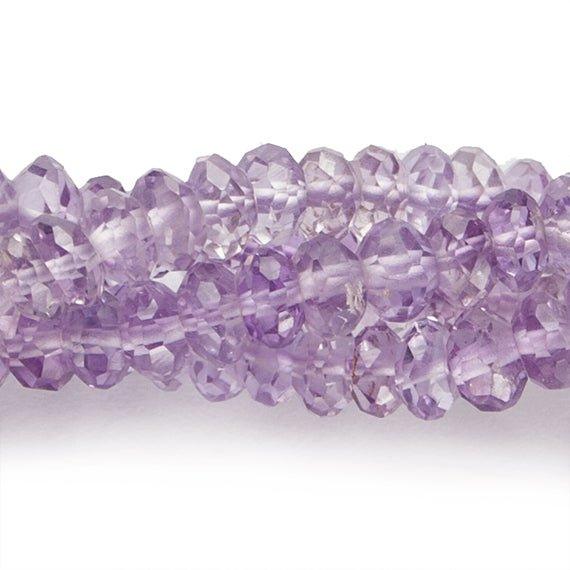 4-4.5mm Pink Amethyst faceted rondelle beads 9 inch 90 pieces - The Bead Traders