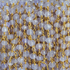 4-4.5mm Purple Chalcedony Rondelle Gold Chain 37 pieces - The Bead Traders