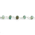 4-4.5mm Sapphire Rondelle Silver Chain 37 pieces - The Bead Traders