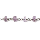 4-4.5mm Shaded Amethyst plain rondelle Black Gold Chain by the foot 38 pcs - The Bead Traders