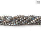 4-4.5mm Silver Mystic Labradorite Faceted Rounds 13 inch 90 Beads 1mm hole - The Bead Traders