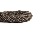 4-4.5mm Smoky Quartz Faceted Rondelles 12 inch 95 beads - The Bead Traders
